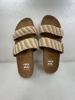 Sandálias femininas Billabong 8 solas de cortiça bege corda trançada arco alto - Imagem 1 de 4