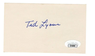 Ted Lyons Signed Autographed 3X5 Index Card White Sox Hall of Famer JSA CF45820 - Image 1 of 2