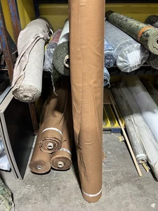 HD Brown Cotton Canvas Fabric FR Clothing Covers Blinds 60”  Wide Westex Indura - Picture 1 of 3