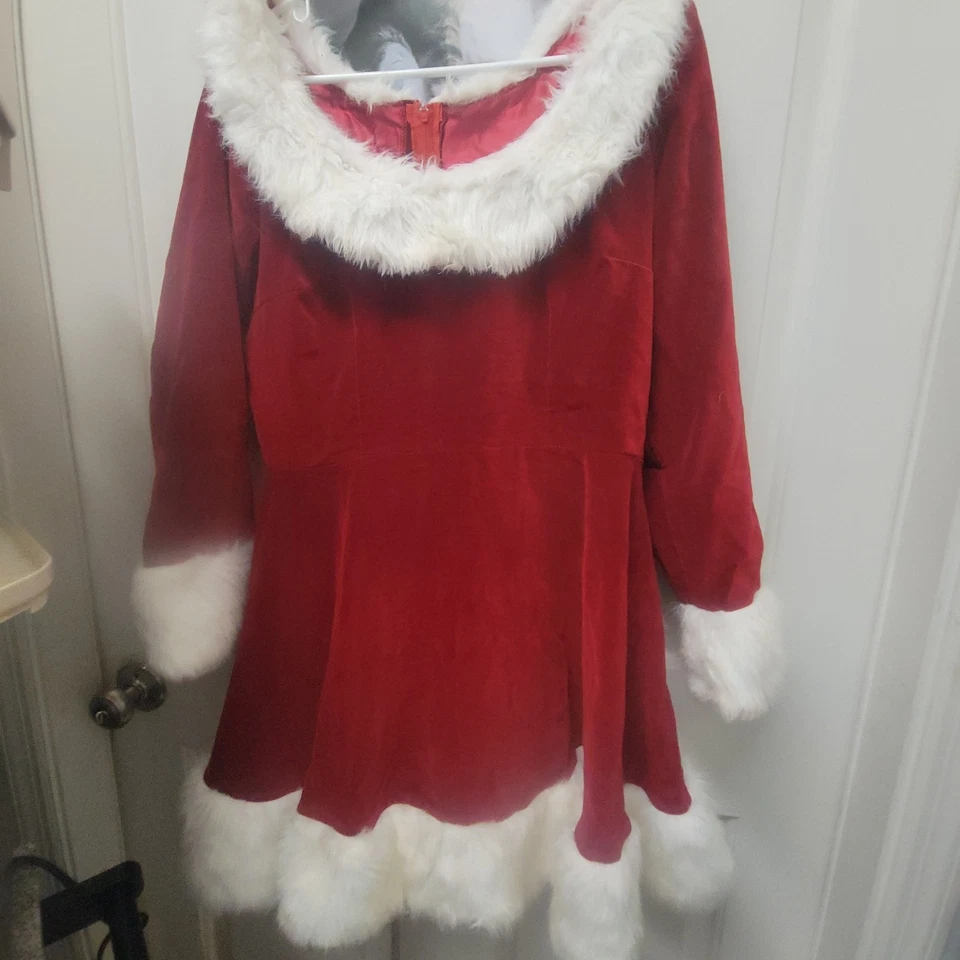 Traje de vestido de vacaciones de Navidad mediano para señora Santa adulto Foto 1 de 4