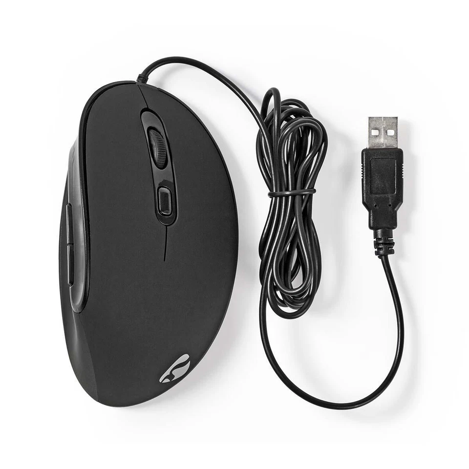 Ergonomic Right-Handed Wired Mouse 3600dpi with 6 Programmable Buttons 1.60m - Image 1 of 4