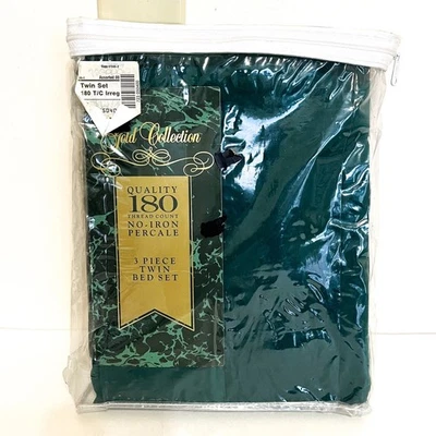 Vintage Green Purple Twin Sheet Set Abstract Muted Retro Country Eclectic - Image 1 of 4