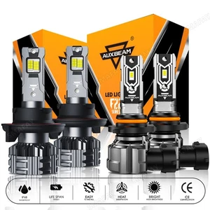 For 2004-2014 Ford F150 AUXBEAM Canbus H13 9145 LED Headlights & Fog Light 6500K - Picture 1 of 15