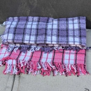 Earth Ragz Blankets 50 x 60 Fringed Throw Set of 2 - Picture 1 of 9