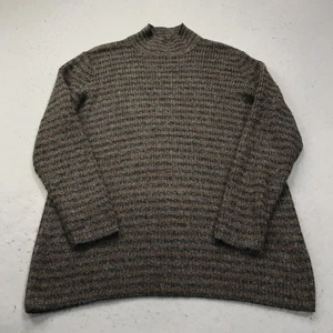 VINTAGE Peruvian Connection Sweater Mens XL Brown 100% Alpaca Mock Neck Knit - Picture 1 of 9