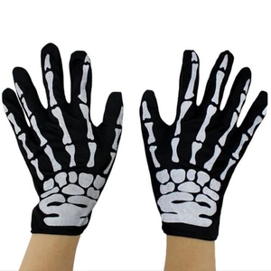 A Pair of Halloween Gloves Scary Skull Finger Ghost Paw Gloves Adult Gloves - Imagen 1 de 11