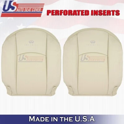 Capa de assento de couro marrom 2005 a 2008 compatível com Infiniti FX35 para motorista e passageiro - Imagem 1 de 4