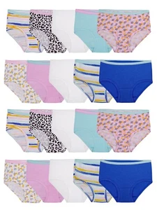 Fruit Of The Loom Briefs Panties Underwear 8 Girls 19 PKS White/Stripes/Animal P - Picture 1 of 4