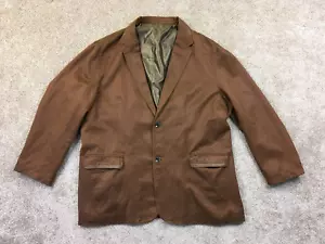 Inserch Blazer Mens XXXL Brown Jacket Sport Coat Faux Leather PU Limited Edition - Picture 1 of 9
