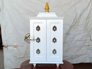 Tempio Mandir finitura legno bianco bella campana da appendere artigianale Mandir - Foto 1 di 8