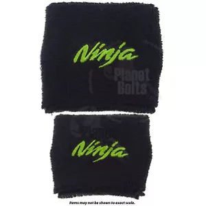 Calcetín de depósito negro verde ninja 2x grande pequeño para cubierta Kawasaki - Imagen 1 de 3