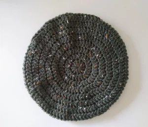 Serenity and Luxe | Green TWEED Cher Beret Crochet Hat | One Size - Picture 1 of 2
