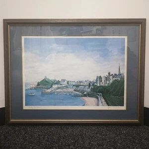 "Tenby Harbour" Full Colour Signed Print by John Cahill - Framed 19.75" X 26" - Picture 1 of 20