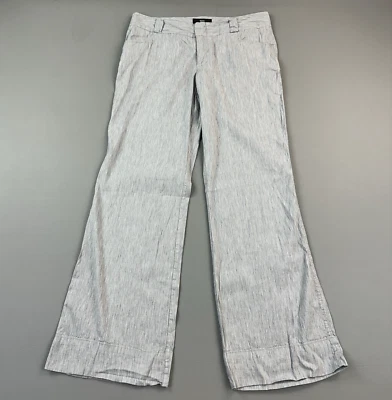 Mossimo女式10灰色亚麻混纺宽腿轻便弹力休闲 — 第 1/4 张图片