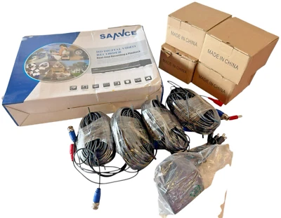 New SANNCE HD Digital Video Recorder Security Complete System w 4 CAMERAS, Wires - Image 1 of 4