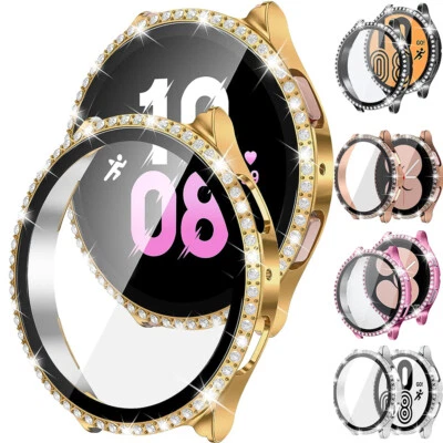Diamond Screen Protector Case For Samsung Galaxy Watch 6/5/4 40 44mm Glass Cover