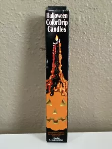 "Velas cónicas de goteo vintage que cambian de color Halloween negro naranja 9,5""" - Imagen 1 de 8
