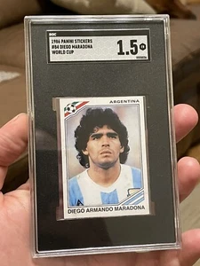 1986 DIEGO MARADONA PANINI WORLD CUP GOAT ARGENTINA SOCCER CHAMPION #84 SGC 1.5 - Picture 1 of 2
