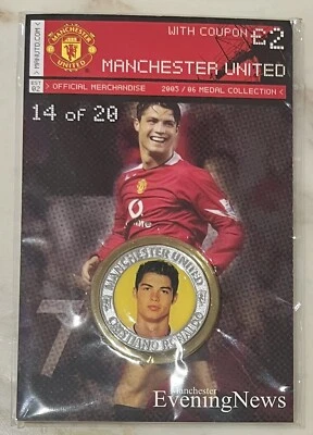 2005 Cristiano Ronaldo Rookie R/C Manchester United Evening News Medallion PSA? - Image 1 of 3
