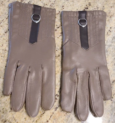 Guantes de Conducción Vintage Talla L Imitación Cuero Vinilo Acrílico Tejido Forrados 9" Marrón Foto 1 de 4