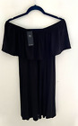 NOWA M&S Bardot Czarna dżersejowa sukienka Rozmiar UK 14