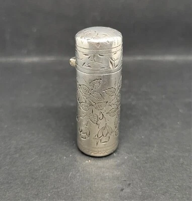 Botella victoriana con aroma a plata David & Lionel Spiers 1883 tapa con bisagras grabada Foto 1 de 4