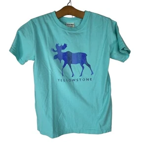 Hanes Comfort Wash Yellowstone T-Shirt Crewneck Short Sleeve Kids Medium NEW - Picture 1 of 7