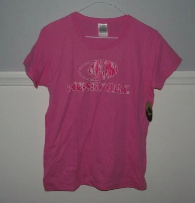 Nuevo Mossy Oak Mediano Rosa Camuflaje Manga Corta Camiseta Top Foto 1 de 4