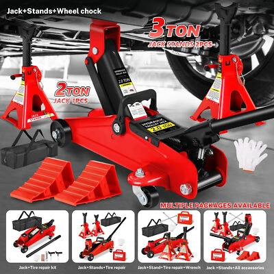 2 Ton (4000 lbs) Capacity Floor Jack Low Profile Garage Hydraulic Trolley - Imagem 1 de 4