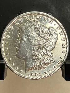 1901-O Morgan Silber Dollar über Stempelglanz Spiegelglanz - wie CW Glanz - Bild 1 von 2