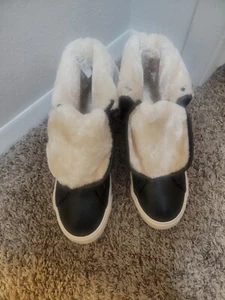 Damen-Sneaker schwarz Lammfell mit Fell Größe 9 - Bild 1 von 8