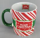 Merry Christmas Candy Cane Stripe Coffee Cocoa Tea Mug Cup - Red, Green, White