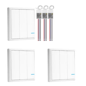 3x Wireless Wall Switch 3-Way With 3 Receiver For Living Room Light Ceiling Lamp - Picture 1 of 12