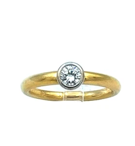 Diamant Solitär Ring mit 0.3 ct Brillant (Natürlich) in 750Gold - Bild 1 von 6