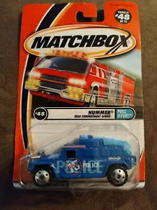 Vintage Matchbox Hummer Rear Compartment Opens Pull Over! Series #48 Police 2000 - Picture 1 of 5