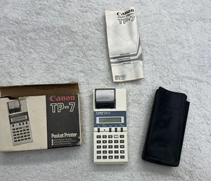 Canon TP-7 Electronic Pocket Printer Calculator VTG 1983 *Tested-Works*Orig Box - Picture 1 of 11