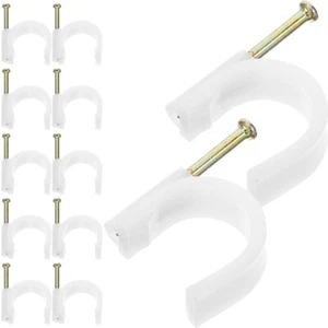50 Pcs Pipe Hook Cable Staples with Steel Nail Wall Clips - Afbeelding 1 van 12