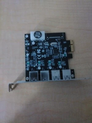  Functional Used 4-Port USB 3.0 PCIE Adapter Card  - Image 1 of 4
