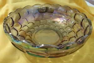 Federal Carnival Glas rauchgrau irisierend Daumenabdruck Schüssel groß 9" EG Vintage - Bild 1 von 8