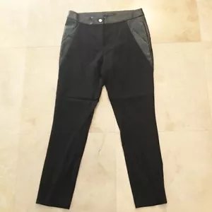 Nuevo con etiquetas Pantalones Ponte Marc New York Cremallera Elastizados Cuero Vegano Borde Negro Talla 10 Precio de venta sugerido por el fabricante $100 - Imagen 1 de 8