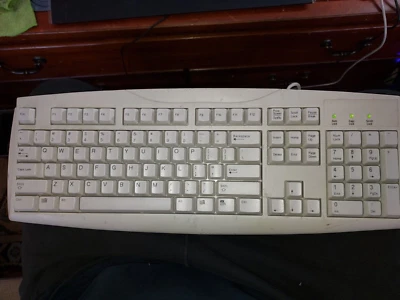 KEYBOARD MODEL:SK-1688, PS2, WHITE, CLEANED AND TESTED. - Image 1 of 3