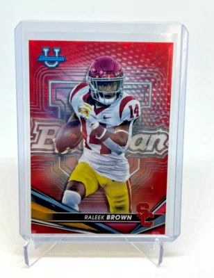 2022-23 Bowman's Best University Raleek Brown RC Red Refractor 05/10 - Image 1 of 2