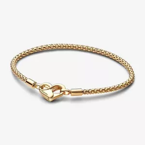 New Genuine Pandora Shine Gold Moments Studded Chain Bracelet 562731C00-19cm - Picture 1 of 5