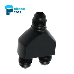 Aluminum Y Adapter Fittings - 6 AN to-6 AN X 2 Parallel Exit-6AN to Dual 6AN - Picture 1 of 11