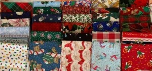 HUGE LOT CHRISTMAS FAT QUARTERS (25) - FREE SHIPPING! NO DUPLICATES - Picture 1 of 1