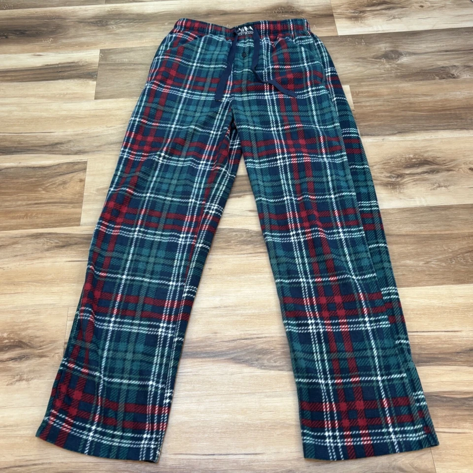 Lucky Brand Sleep Pants Mens Small Soft Fleece Plaid Drawstring - Image 1 of 4
