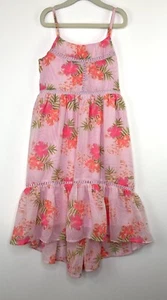 NWT Children's Place Girls' Size Medium Pink Floral Hi-Low Sundress - Picture 1 of 9