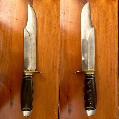 Rare VTG ROMO Italy Buffalo Skinner Large Bowie Hunting Fighting Knife  - Image 1 of 2