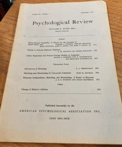 Psychological Review 1979 Wm Estes Harvard American Association Publication APA - Picture 1 of 2
