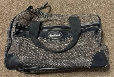 Bolso de viaje de colección Jaguar de cuero y tweed para llevar de mano de fin de semana para pasar la noche Foto 1 de 4